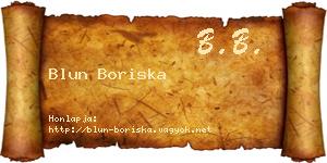Blun Boriska névjegykártya